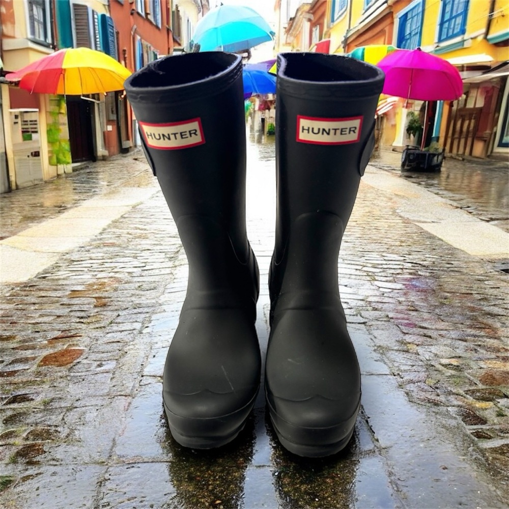 Hunter Rain Boots Black Women’s Short Size 5